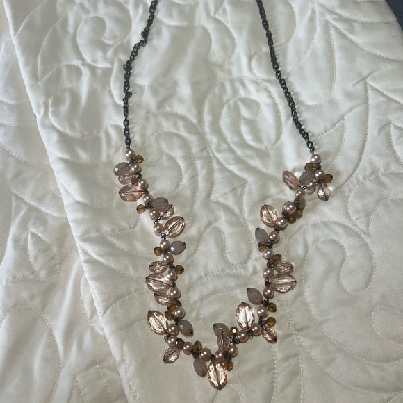 Vintage Pearl and Pink Stone 18in Necklace - Picture 7 of 7